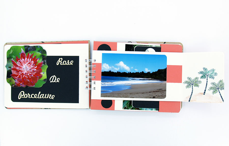 Pages d'album photographique avec vue sur la plage